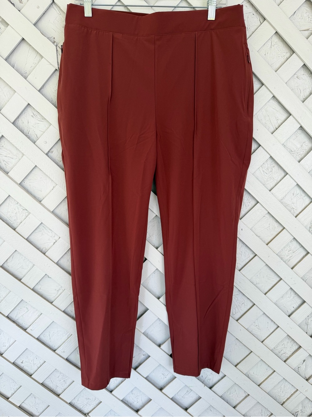 Chico's Zenergy Lightweight Stretch Rust Brown Neema Trouser Inner Slit US 10R